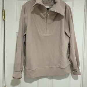 Varley Beige Quarter-Zip Pullover